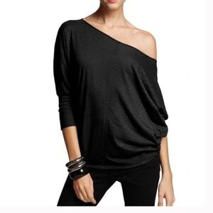 Velvet Joss Dolman Sleeve Tee Black Vintage Slub Sz M